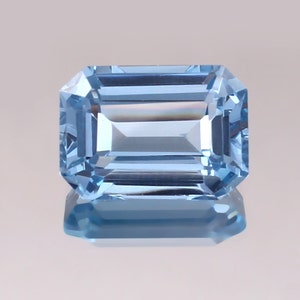 AAA 10x14 MM Brazilian Aquamarine Loose Radiant Gemstone Cut, Blue Aquamarine Cut Stone Valentine's Jewelry Making Tools & Raw Product