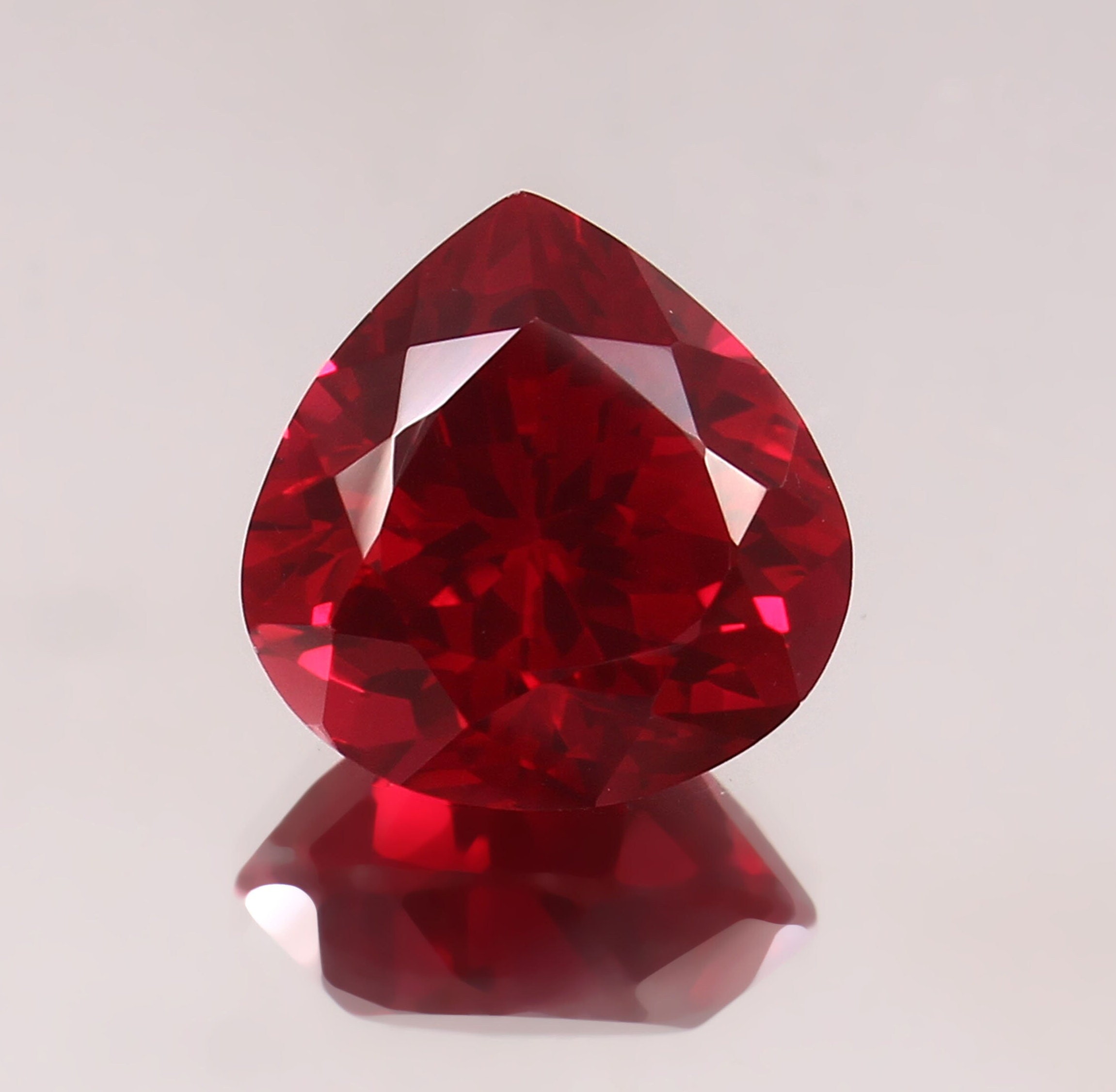 AAA 14mm Mozambique Ruby Heart Shape Loose Gemstone July