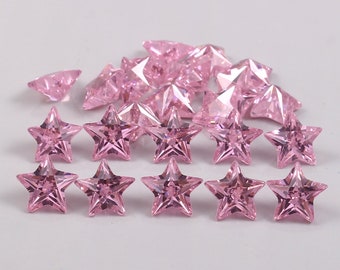 AAA Flawless 8 MM Ceylon Pink Sapphire Loose Star Calibrated Cut, Fine Quality Cut Stone Loose Faceted Cut Valentine's Jewelry Making Tools