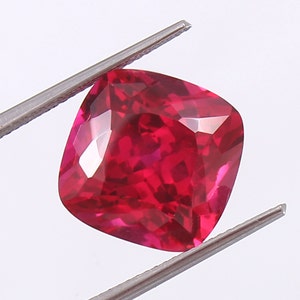 AAA 13 MM Flawless Mozambique Red Ruby Loose Cushion Gemstone Cut, Loose Ruby Cut Stone Top Quality Jewelry Making Tools & Ring Raw Product