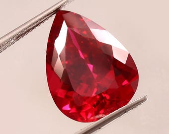 AAA Mozambique Ruby Gemstone, 17 Carat Pear Cut, July Birthstone