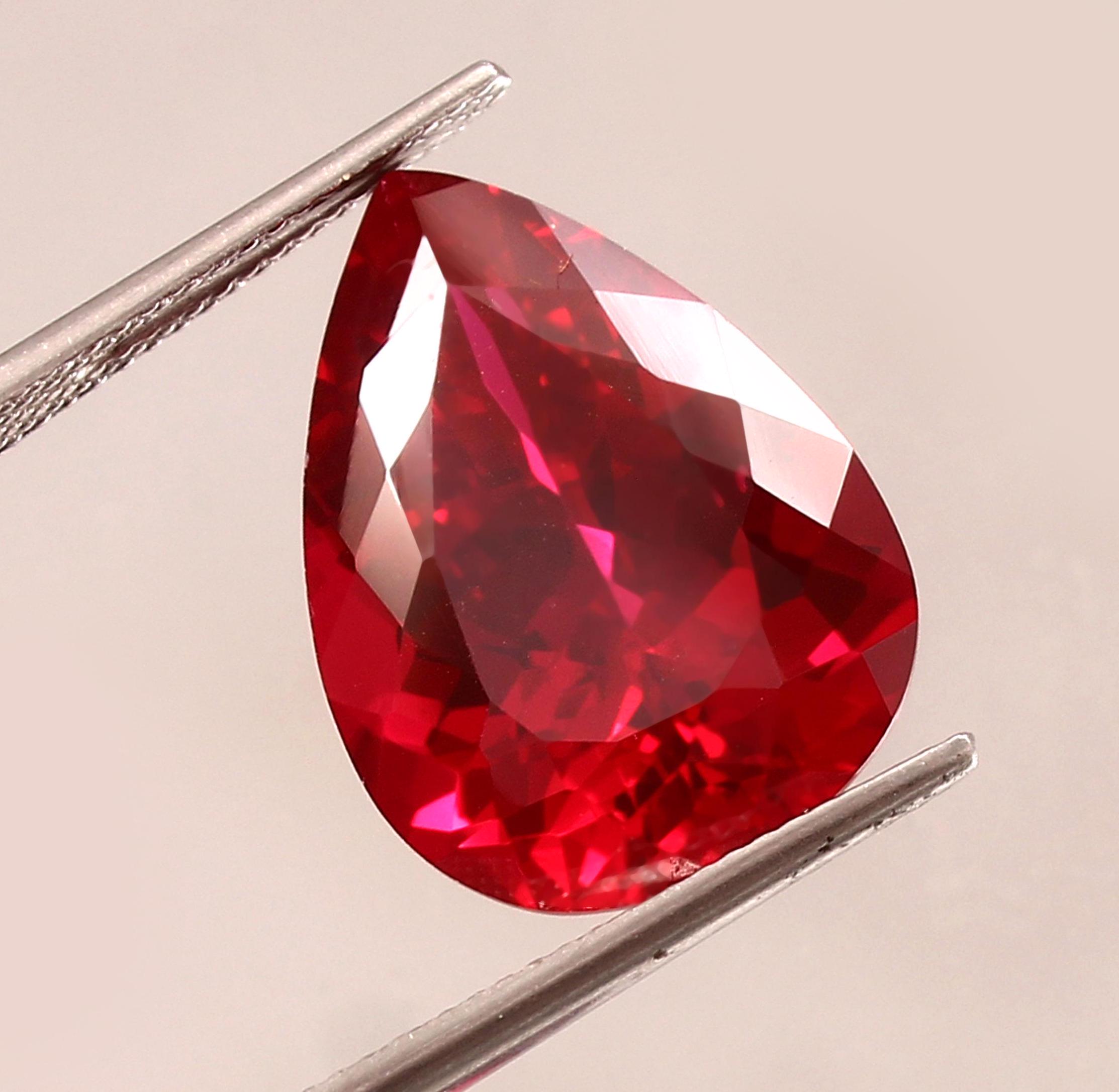 AAA Mozambique Ruby Gemstone, 17 Carat Pear Cut, July Birthstone