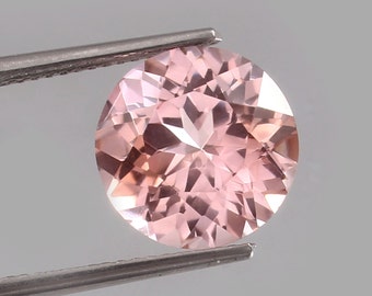 AAA 6.50 Carat Peach Padparadscha Sapphire Gemstone Cut, Peach Sapphire Loose Round Cut Stone Top Quality Jewelry Making Tools & Ring Raw