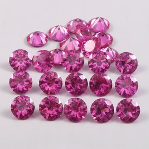 AAA 8 MM Flawless Ceylon Pink Sapphire Loose Round Gemstone Cut, Fine Quality Cut Stone Loose MM Size Faceted Gemstone For Jewelry Making