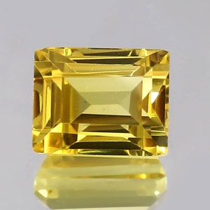 AAA 6.10 Ct Flawless Ceylon Yellow Sapphire Loose Emerald Cut Gemstone, Yellow Sapphire Cut Transparent Genuine Jewelry Tools & Ring Raw