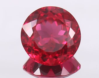 AAA 19 MM Flawless Mozambique Red Ruby Loose Round Gemstone Cut, Loose Ruby Cut Stone Top Quality Jewelry Making Tools & Ring Raw 32 Carat