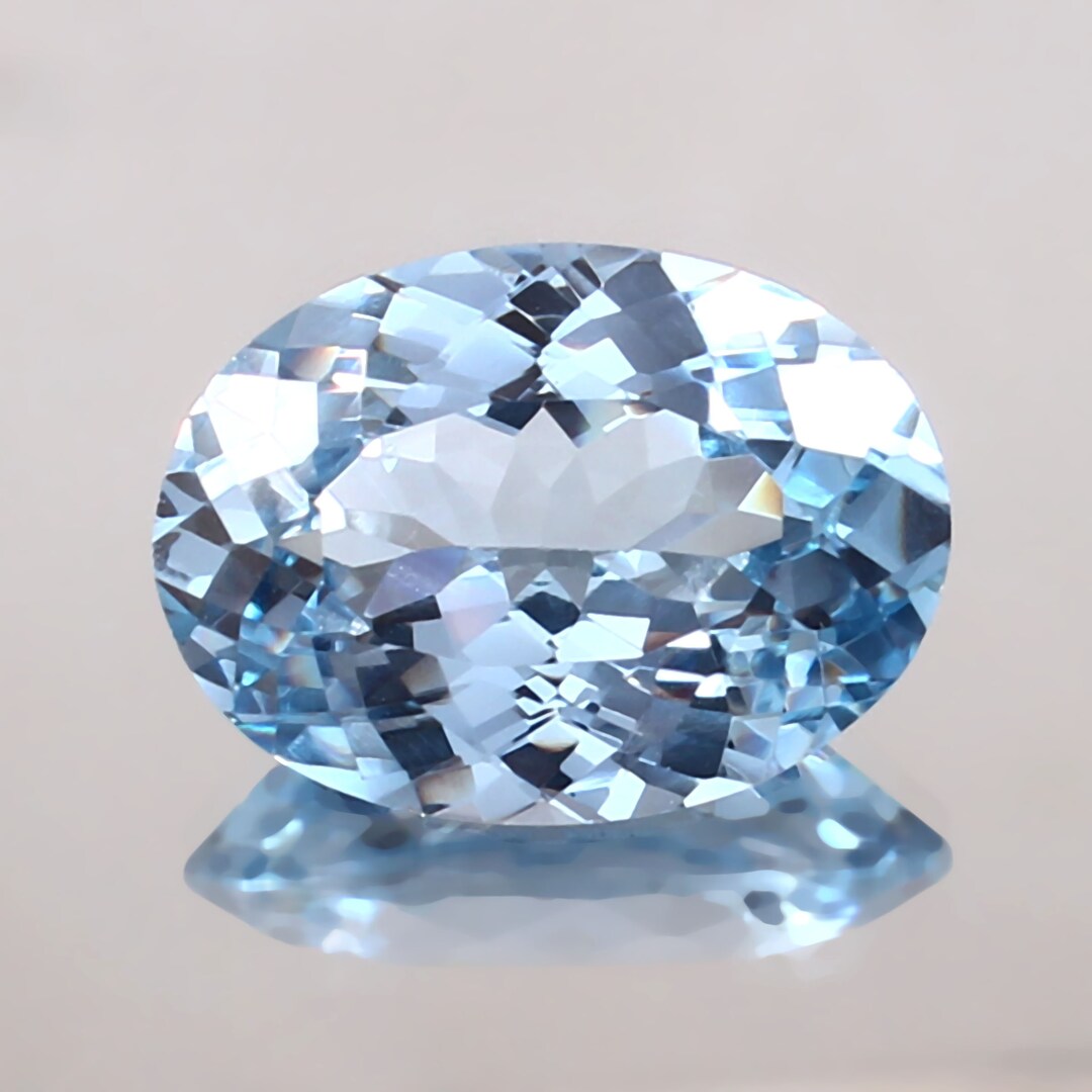 AAA Brazilian Aquamarine Loose Gemstone – 18x13 MM Oval Cut, Flawless, For Jewelry Making