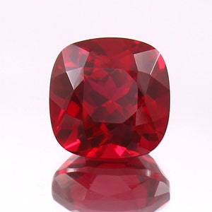 AAA 11 MM Flawless Mozambique Blood Red Ruby Loose Cushion Gemstone Cut, Loose Ruby Cut Stone Top Quality Jewelry Making Tools & Ring Raw