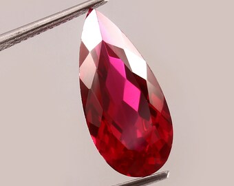 Paire De Rubis Taillés Poire Du Mozambique - Rouge Sang, 13x9x6mm, Naturels Non Traités, Qualité Excellente