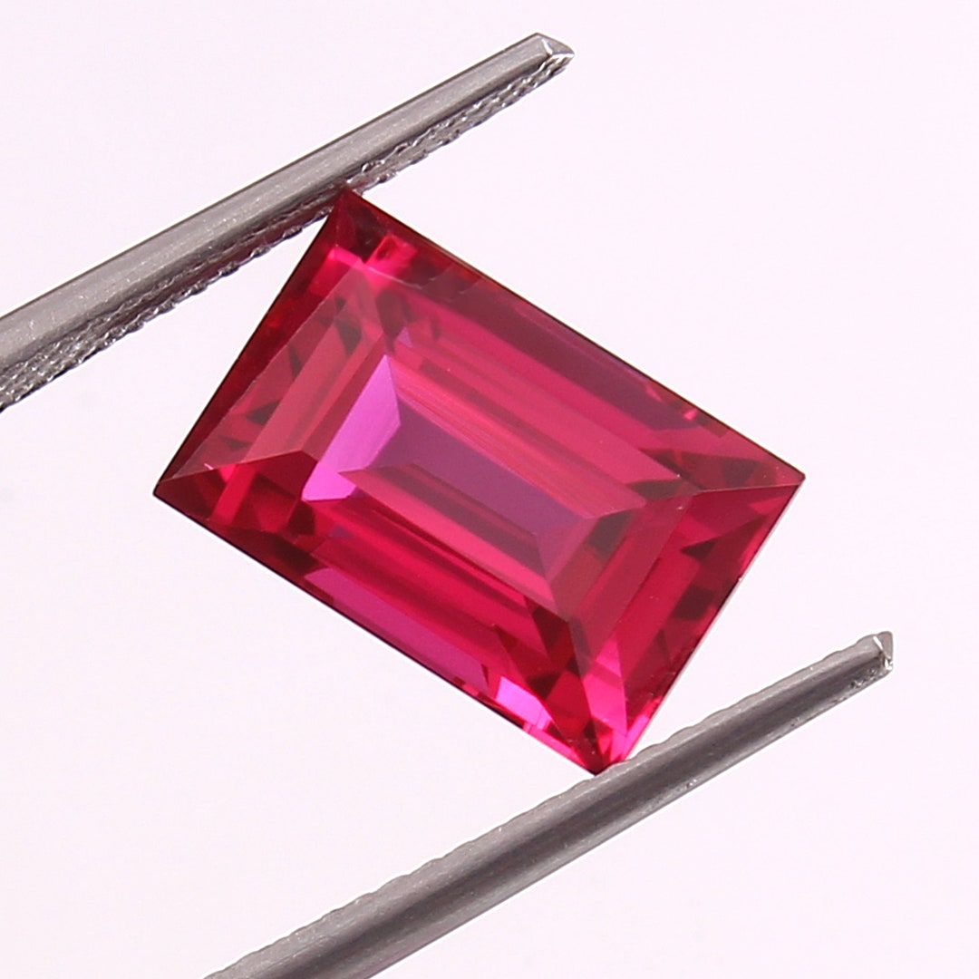 AAA Blood Red Ruby, Ruby Emerald Cut Loose Gemstone, 10x14mm for ...
