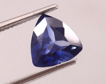 3.10 Carat Ceylon Blue Sapphire Loose Trillion Cut Gemstone, September Birthstone Jewelry Making Product