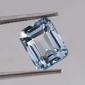 AAA Natural Blue Aquamarine Gemstone Cut Loose Radiant Cut Stone, Brazilian Aquamarine Stunning Rare Faceted Gemstone Tool & Ring Raw 10x8MM