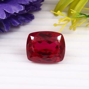 AAA 51.50 Carat Flawless Mozambique Blood Red Ruby Loose Cushion Gemstone Cut, Transparent Ruby Jewelry Making Tool & Raw Product 23x19 MM
