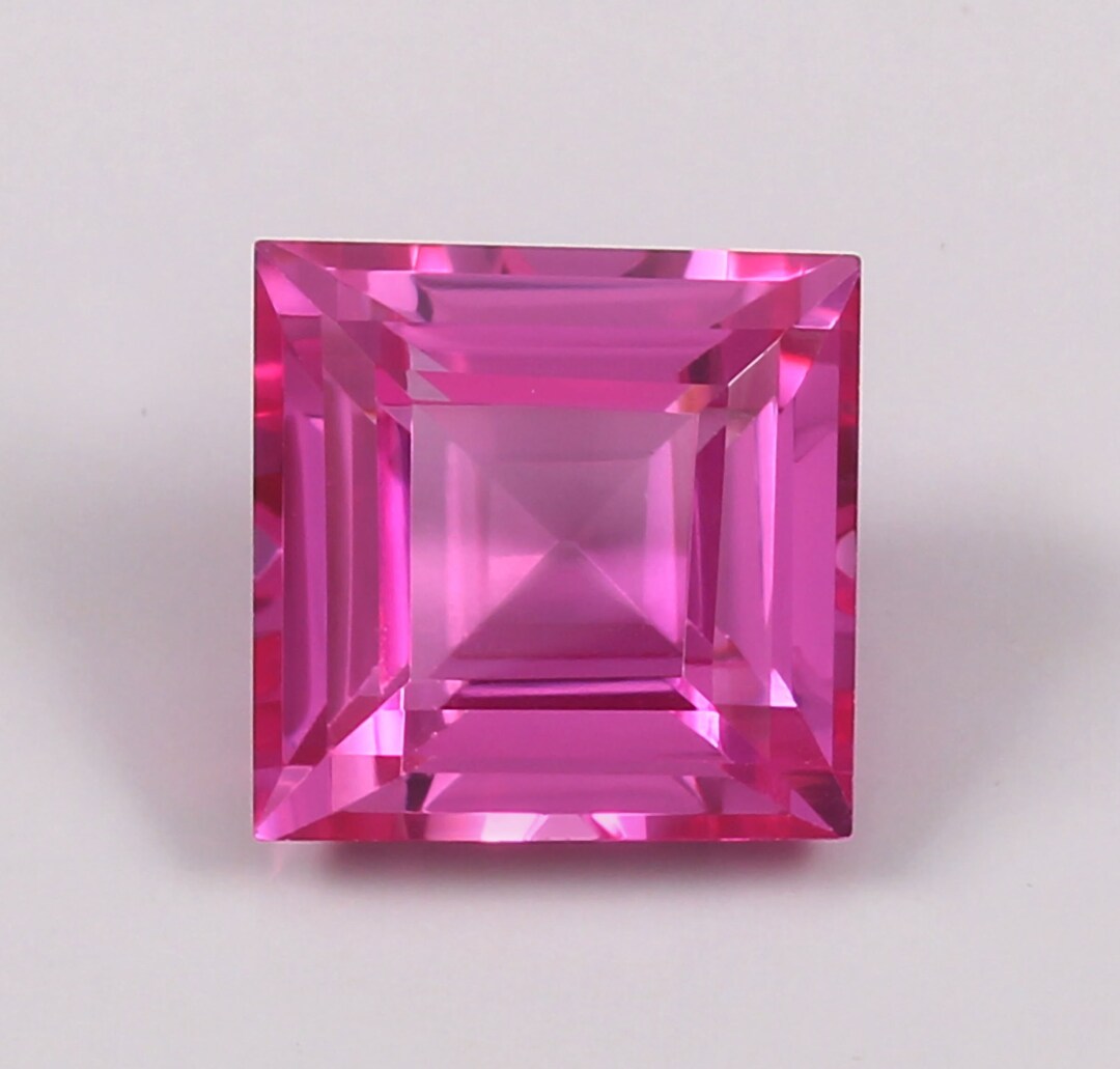 AAA Ceylon Pink Sapphire: 8mm Princess Cut Loose Gemstone - Etsy