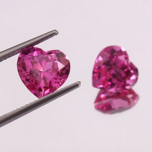 Flawless 7 MM Flawless Pink Sapphire Loose Heart Shape Gemstone Cut Transparent Pink Sapphire Matched Pair Top Quality Jewelry Making Tools