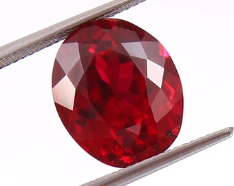 AAA 12.55 Ct  Flawless Blood Red Ruby Loose Oval Gemstone Cut. Transparent Ruby Cut Loose Stone Top Quality Jewelry Making Tools & Ring Raw