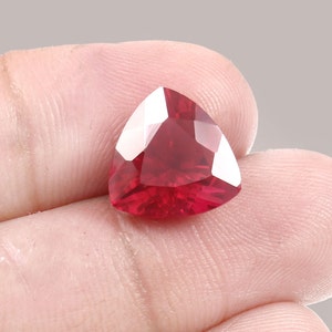 AAA 12 MM  Flawless Blood Red Ruby Loose Trillion Gemstone Cut, Transparent Ruby Loose Cut Stone Top Quality Jewelry Making Tools & Ring Raw