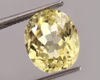 AAA 10x12mm Ceylon Yellow Sapphire Oval Cut Gemstone, September Birthstone Jewelry Making Tools