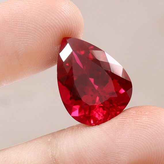 AAA Mozambique Ruby Gemstone, 17 Carat Pear Cut, July Birthstone