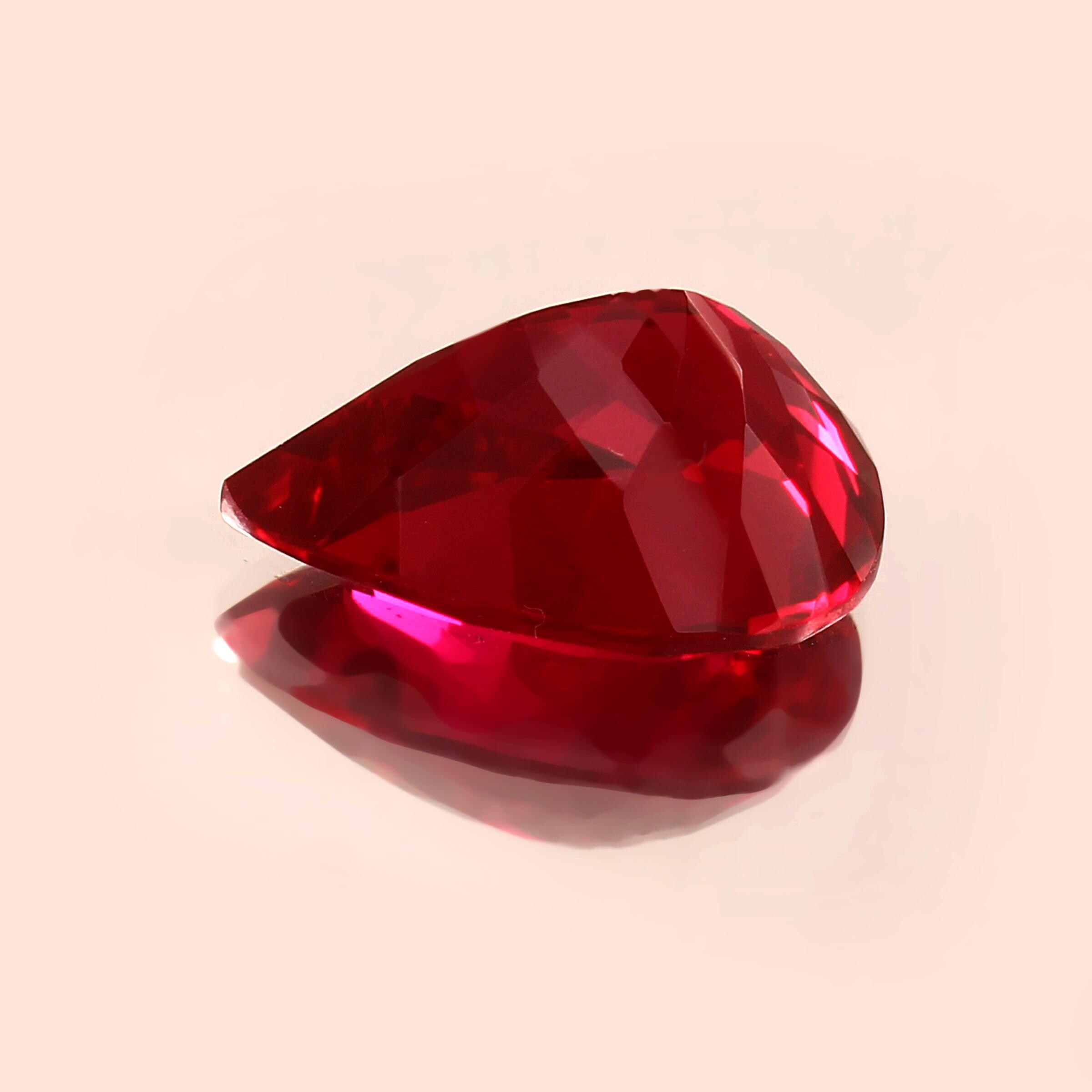 AAA Mozambique Ruby Gemstone, 17 Carat Pear Cut, July Birthstone