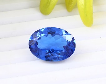 AAA Cornflower Blue Sapphire Gemstone: 12.80 Carat Oval Cut