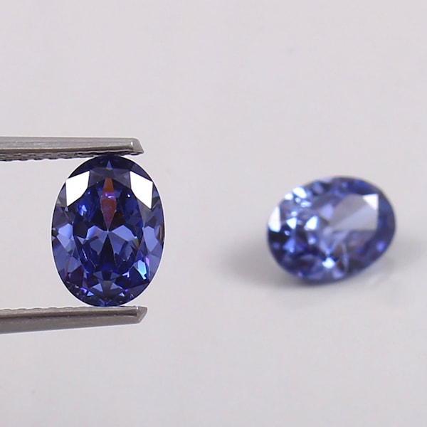 AAA 8x6 MM Flawless Ceylon Blue Sapphire Loose Oval Gemstone Cut, Oval Matched Pair Sapphire High Quality Christmas Jewelry Making Tool