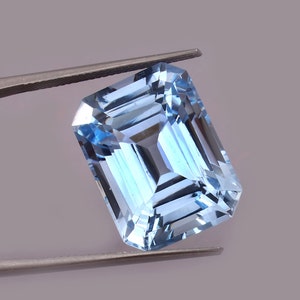 AAA 28.75 Carat Brazilian Aquamarine Loose Radiant Gemstone Cut, March Birthstone Jewelry Making Product