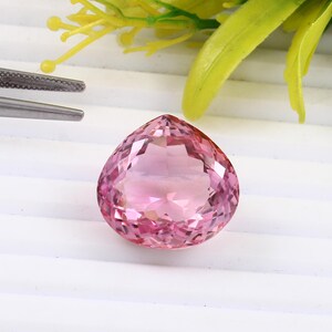 AAA+ Grade 35.60 Carat Morganite Loose Gemstone Cut, Loose Heart Shape Cut Transparent Madagascar Morganite Jewelry Making Tools & Ring Raw