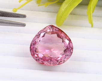 AAA Grade Heart Cut Morganite Gemstone Madagascar Morganite Jewelry Making Product 35.60 Carat