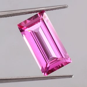 AAA 9.75 Crt Flawless Ceylon Pink Sapphire Loose Emerald Cut Gemstone, Natural Sapphire Stone Stunning Rare Jewelry And Genuine Ring 17x9 MM