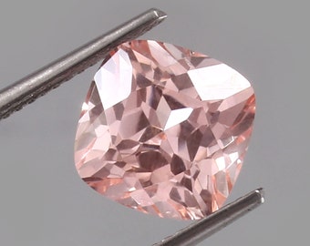 AAA Padparadscha Sapphire: 9mm Cushion Cut Peach Gemstone September Birthstone Jewelry Making Product