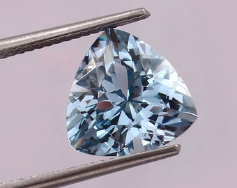AAA Brazilian Aquamarine Gemstone Trillion Cut, March Birthstone Jewelry Making Product 5 Carat