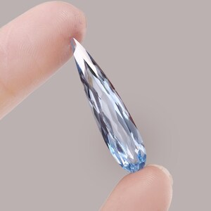Piedra preciosa pera de aguamarina brasileña AAA: 34 x 8 mm, piedra para hacer joyas