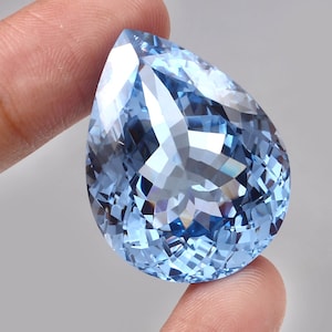 AAA 77.00 Carat Flawless Brazilian Aquamarine Loose Pear Gemstone Cut, Big Size Aquamarine Cut Stone Genuine Jewelry Making Tools & Raw