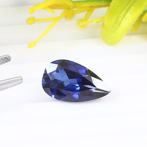 AAA 15x9 MM Flawless Ceylon Blue Sapphire Loose Pear Gemstone, Royal Blue Sapphire Cut Captivating High Quality Sapphire Jewelry Making