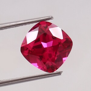 AAA+ Grade 10 MM Natural Blood Red Ruby Loose Cushion Gemstone Cut, Mozambique Ruby Cut Stone Ruby Jewelry Making Tools & Ring Raw product