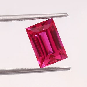 AAA Mozambique Ruby Blood Red Ruby Emerald Cut, July Birthstone Jewelry Making Product