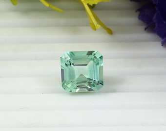 AAA 5 Carat Green Sapphire Loose Gemstone Asscher Cut, September Birthstone Jewelry Making Tools
