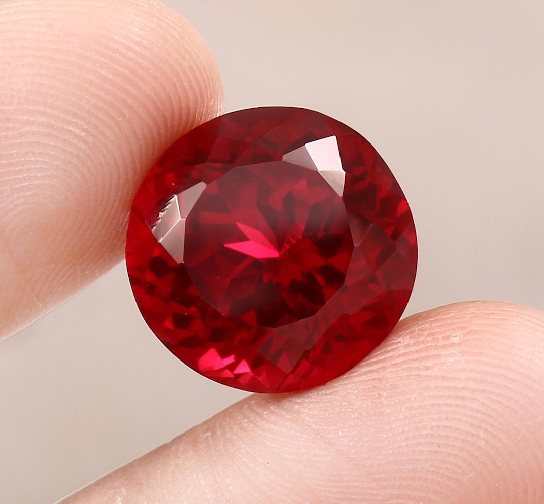 AAA Mozambique Pigeon Red Ruby Gemstone: 15mm Round Cut - Etsy Canada