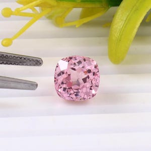 AAA 9 MM Flawless Madagascar Morganite Loose Cushion Gemstone Cut, Transparent Morganite Cut Stone, Fashion Jewelry Making Tools 5.20 Carat