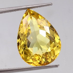 AAA Flawless Ceylon Yellow Sapphire Loose Pear Gemstone Cut, Yellow Sapphire Cut Stone Top Quality Genuine Jewelry Tools & Ring Raw 18x13 MM