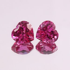 Flawless 10 MM Flawless Pink Sapphire Loose Heart Shape Gemstone Cut Genuine Pink Sapphire Matched Pair Top Quality Jewelry Making Tools