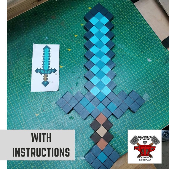 Modèle de mousse d'épée Minecraft avec instructions -  France