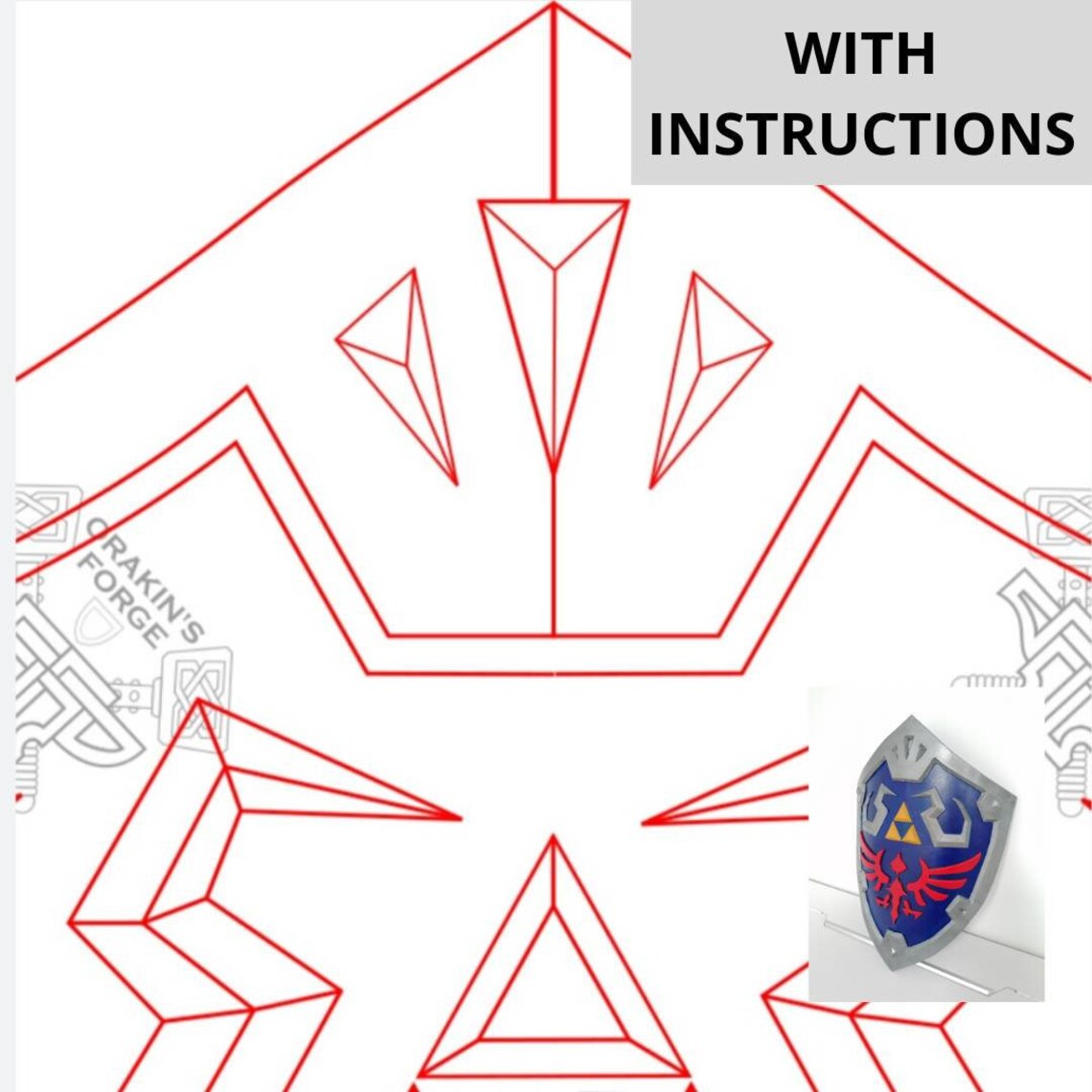 Hylian Sheild BOTW Foam Template with Instructions - Etsy