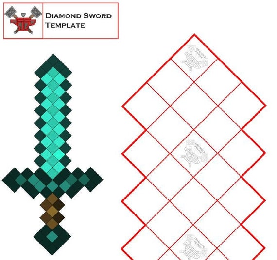 Minecraft Diamond Sword (Instructions)