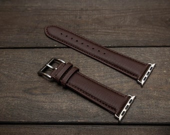 Handmade Apple Watch Band, Leather Smart Watch Strap Series 3,4,5,6,7, 8, Ultra artisan leather watch band. Waterproof