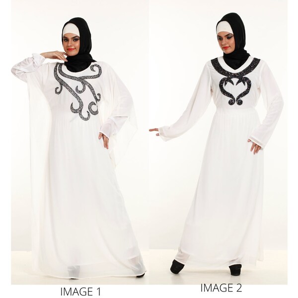 La Kasha women Abaya in Poly georgette, handworked.