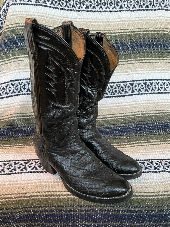 Vintage Black Label Tony Lama Western Cowboy Boots - image 3