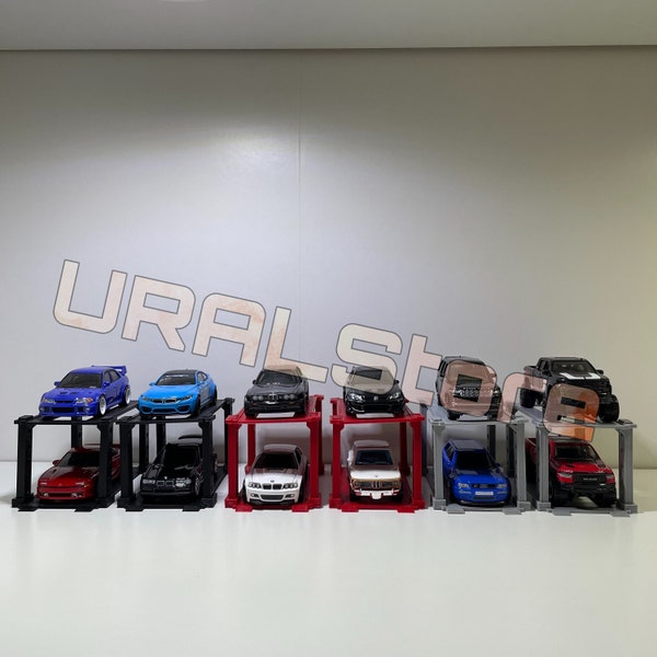 1:64 Scale Car Lift for 12 Cars | 6 pcs. Diecast Car Stacker Hoist for sale | FREE SHIPPING | For Hotwheels Matchbox Greenlight etc.
