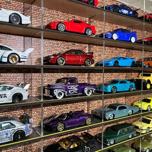 1/64 Scale Wall Display Case for 28 Diecast Cars Storage Wall Stand Rack Organizer for Sale - FREE SHIPPING - For Hotwheels
